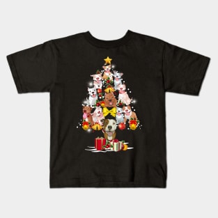 Merry Pitmas Christmas Tree Kids T-Shirt